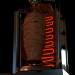 kebab in 3d realistico